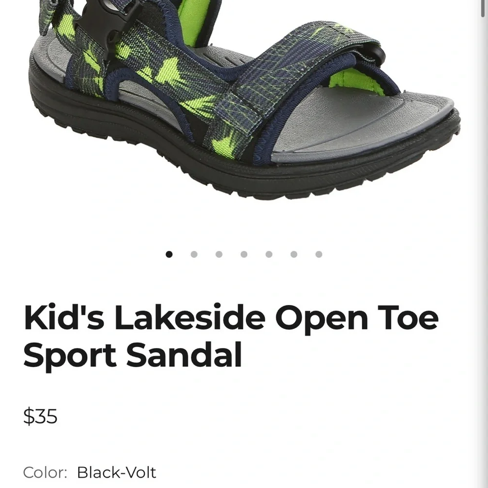 Stylish Kids Sandals with Bright Green Highlights